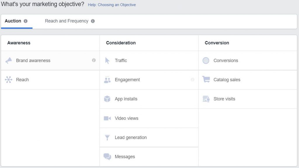 Objektif iklan yang beragam di Facebook Ads Manager