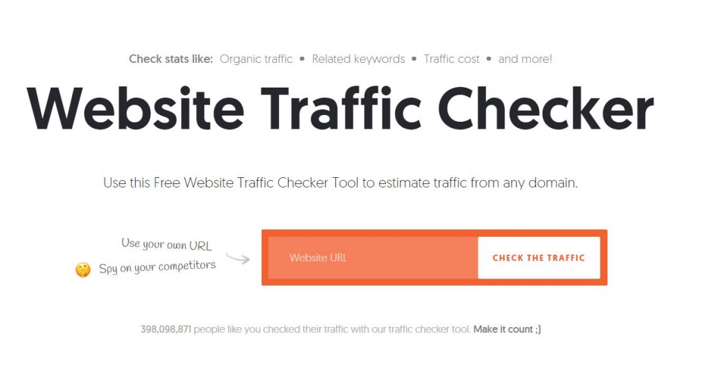Ubersuggest website traffic checker